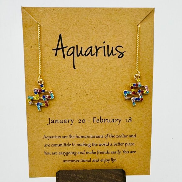 Rainbow Aquarius Earrings - NWT - Picture 1 of 1